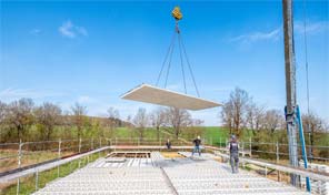 Filigrandecke verlegen auf Baustelle